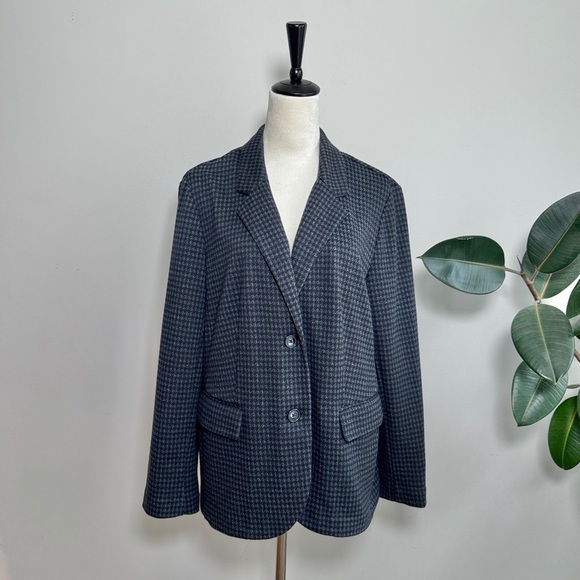 Talbots Gray Houndstooth Ponte Knit Blazer - Picture 2 of 6